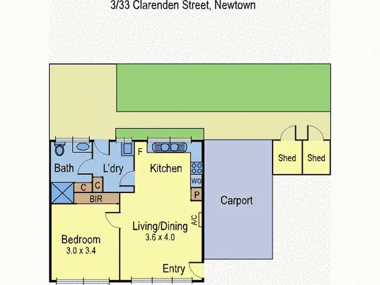 Floorplan of Homely unit listing, 3/33 Clarendon Street, Newtown VIC 3220