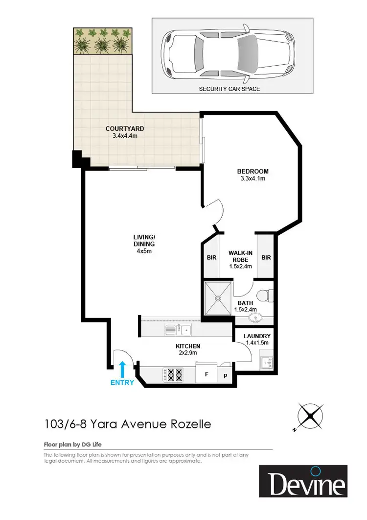 Floorplan of Homely apartment listing, 103/6 Yara Avenue, Rozelle NSW 2039