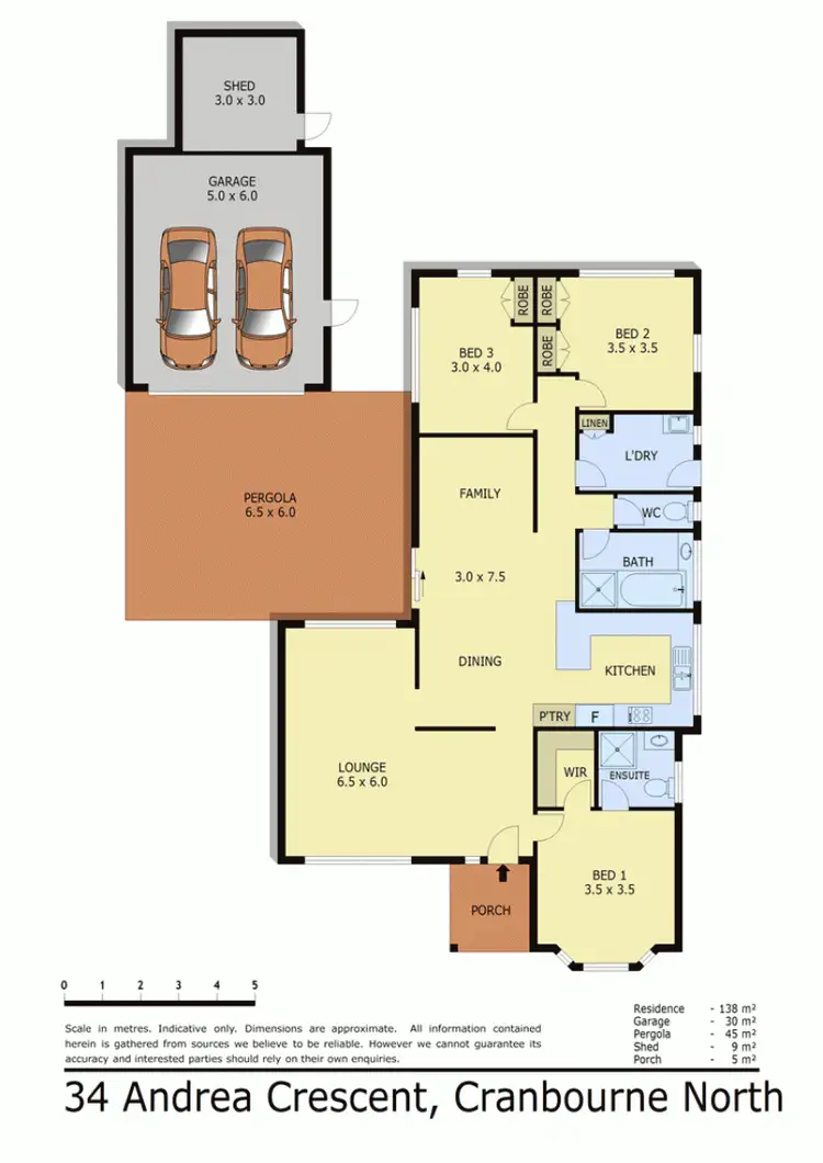 Floorplan of Homely house listing, 34 ANDREA CRESCENT, Cranbourne North VIC 3977