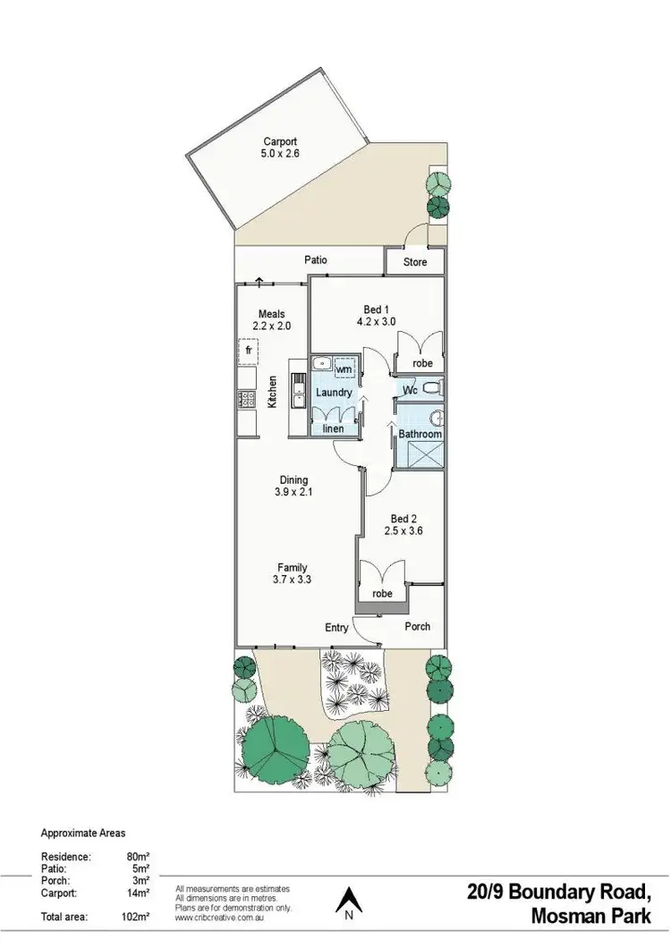 Floorplan of Homely villa listing, 20/9 Boundary Road, Mosman Park WA 6012