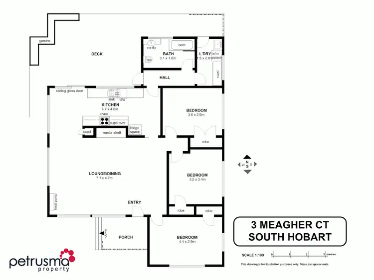 Floorplan of Homely house listing, 3 Meagher Court, South Hobart TAS 7004