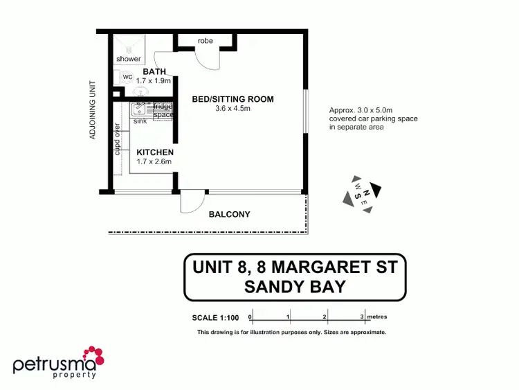 Floorplan of Homely unit listing, 8/8 Margaret Street, Sandy Bay TAS 7005