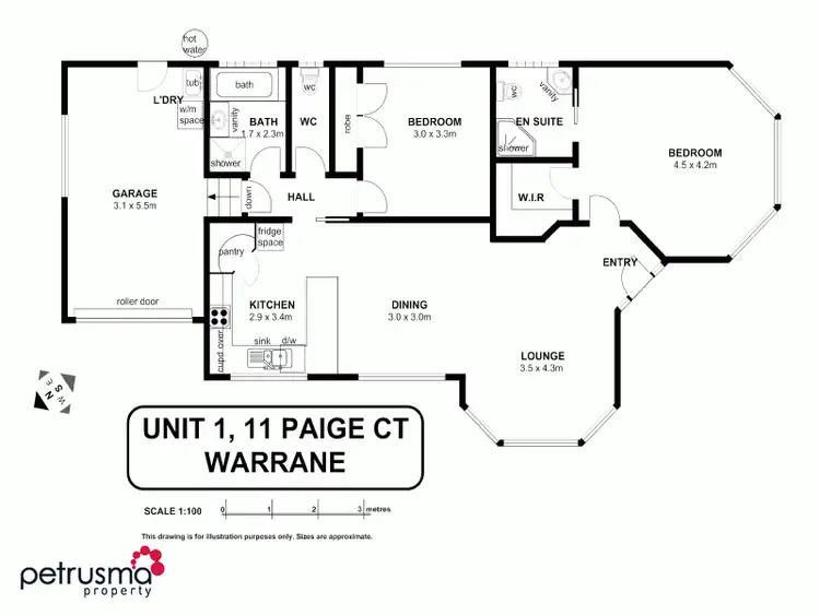 Floorplan of Homely villa listing, 1/11 Paige Court, Mornington TAS 7018