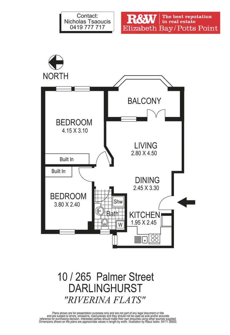 Floorplan of Homely apartment listing, 10/265 Palmer Street, Darlinghurst NSW 2010