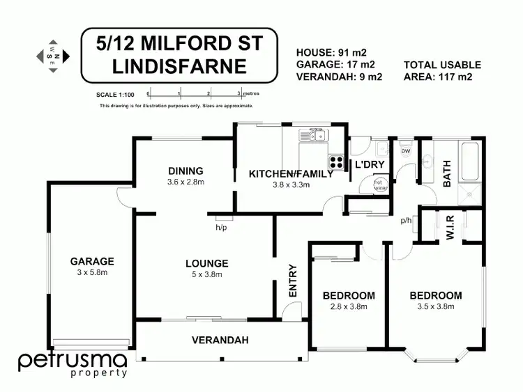 Floorplan of Homely villa listing, 5/12 Milford Street, Lindisfarne TAS 7015