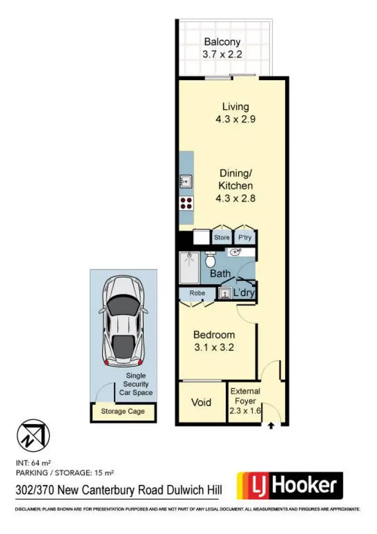 Floorplan of Homely apartment listing, 302/370 New Canterbury Road, Dulwich Hill NSW 2203