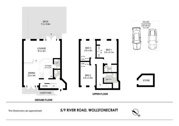 Floorplan of Homely townhouse listing, 5/9 River Road, Wollstonecraft NSW 2065