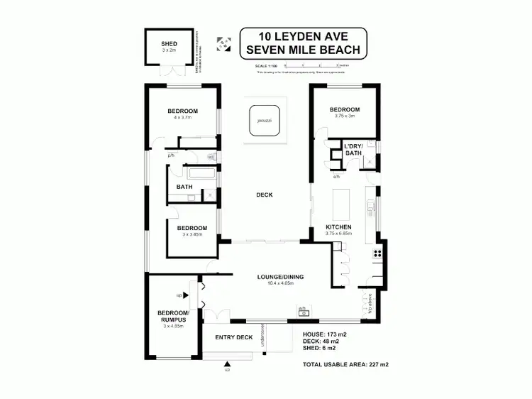 Floorplan of Homely house listing, 10 Leyden Avenue, Seven Mile Beach TAS 7170