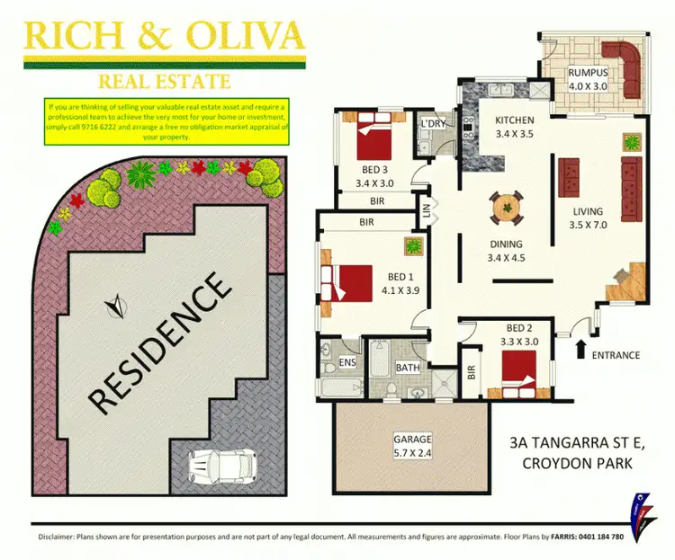 Floorplan of Homely semi-detached listing, 3A Tangarra Street East, Croydon Park NSW 2133