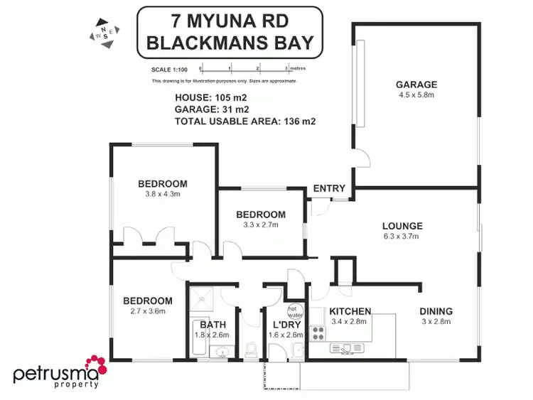 Floorplan of Homely house listing, 7 Myuna Road, Blackmans Bay TAS 7052