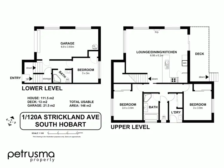 Floorplan of Homely villa listing, 1/120A Strickland Avenue, South Hobart TAS 7004