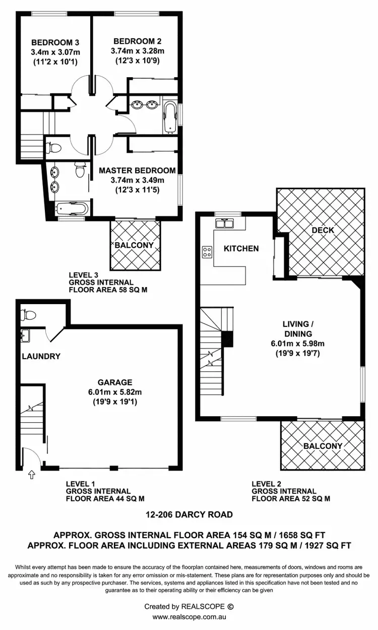 Floorplan of Homely townhouse listing, 12/206 D'Arcy Road, Seven Hills QLD 4170