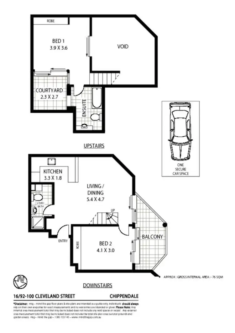 Floorplan of Homely apartment listing, Unit 16/92 Cleveland Street, Chippendale NSW 2008