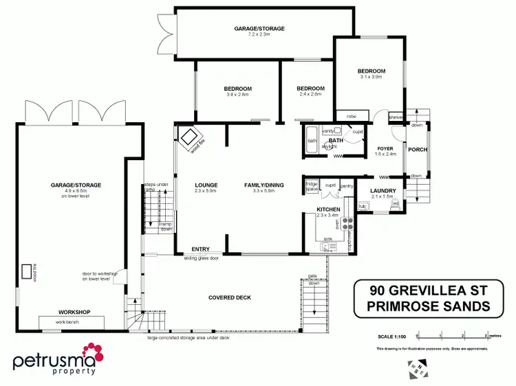 Floorplan of Homely house listing, 90 Grevillea Street, Primrose Sands TAS 7173
