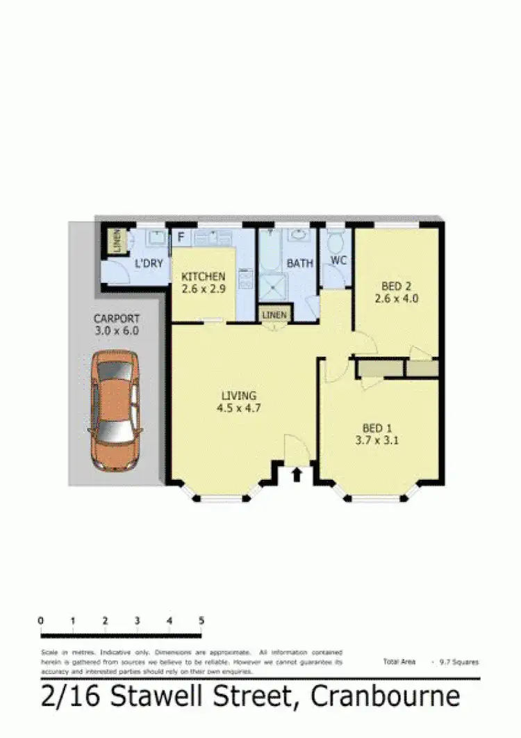 Floorplan of Homely unit listing, 2/16 STAWELL STREET, Cranbourne VIC 3977