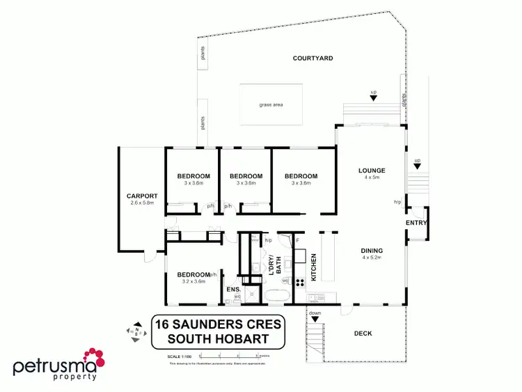 Floorplan of Homely house listing, 16 Saunders Crescent, South Hobart TAS 7004