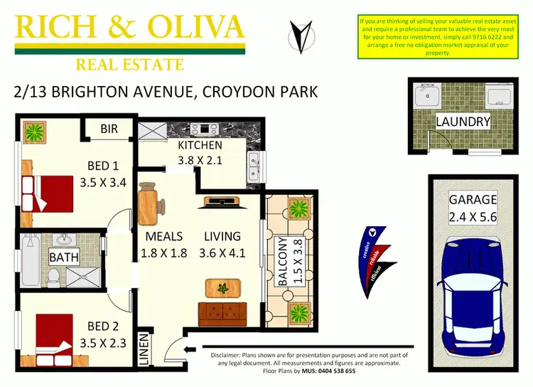 Floorplan of Homely apartment listing, 2/13 Brighton Avenue, Croydon Park NSW 2133