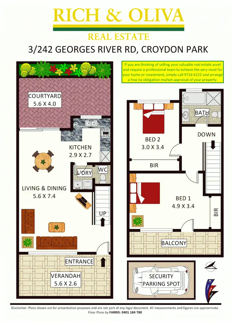Floorplan of Homely townhouse listing, 3/242 Georges River Rd (Cnr Hampton Street), Croydon Park NSW 2133