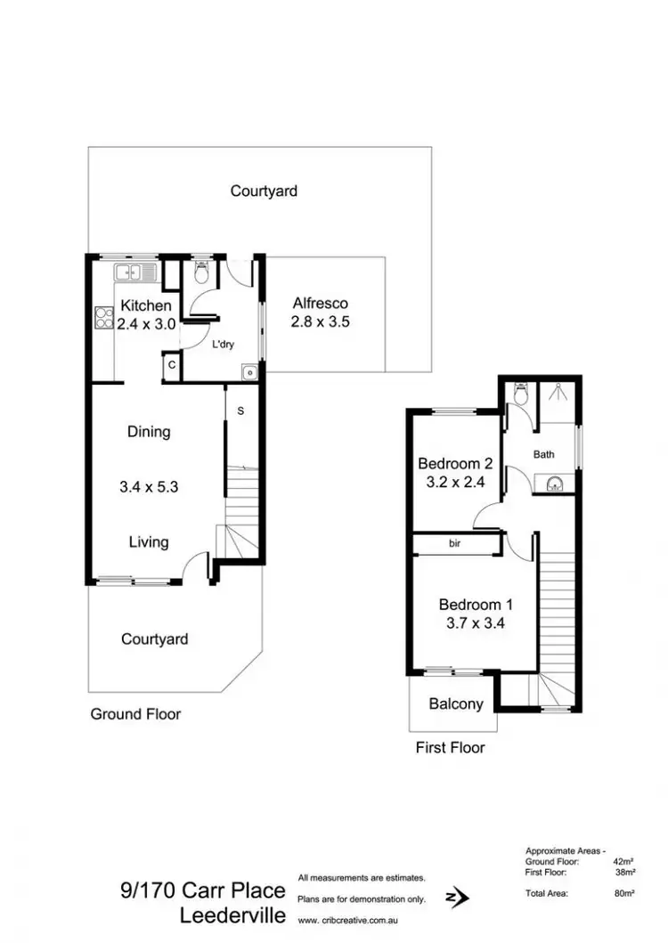 Floorplan of Homely townhouse listing, 9/170 Carr Place, Leederville WA 6007