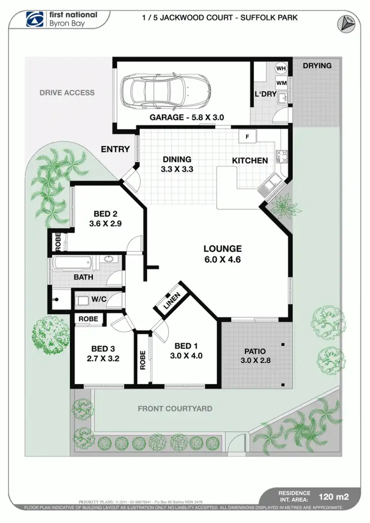 Floorplan of Homely unit listing, 1/5 Jackwood Court, Suffolk Park NSW 2481