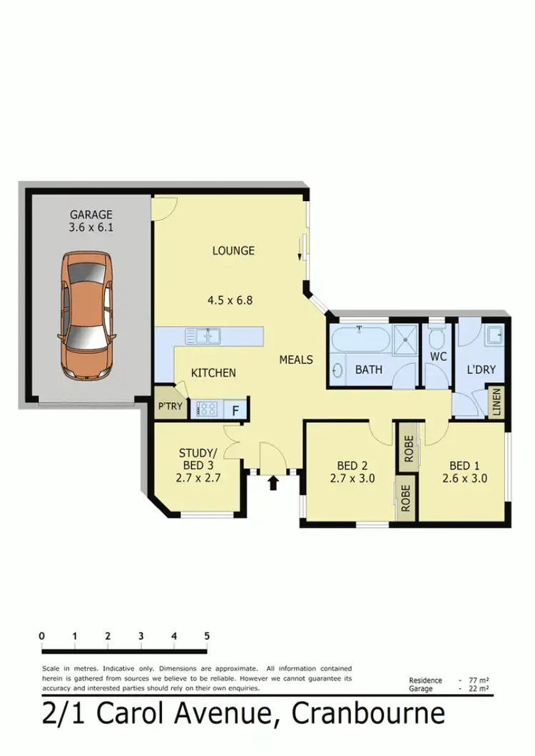 Floorplan of Homely unit listing, 2/1 CAROL AVENUE, Cranbourne VIC 3977