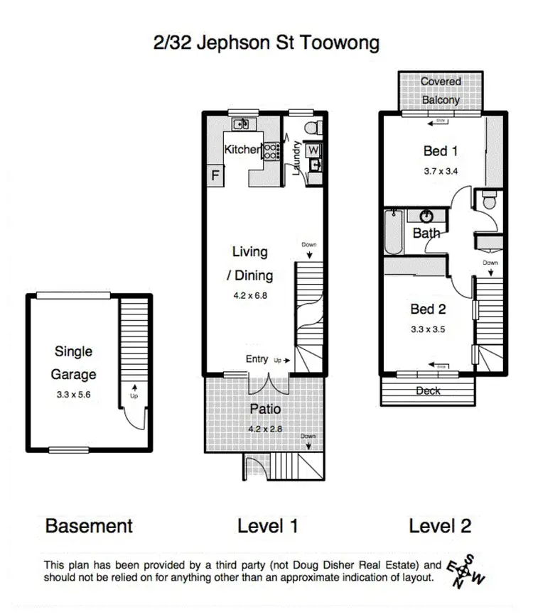 Floorplan of Homely townhouse listing, 2/32 Jephson Street, Toowong QLD 4066