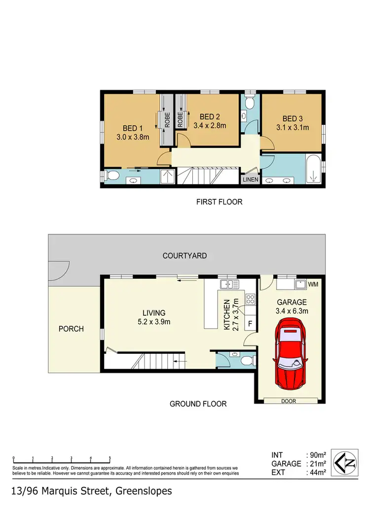 Floorplan of Homely townhouse listing, 13/96 Marquis Street, Greenslopes QLD 4120