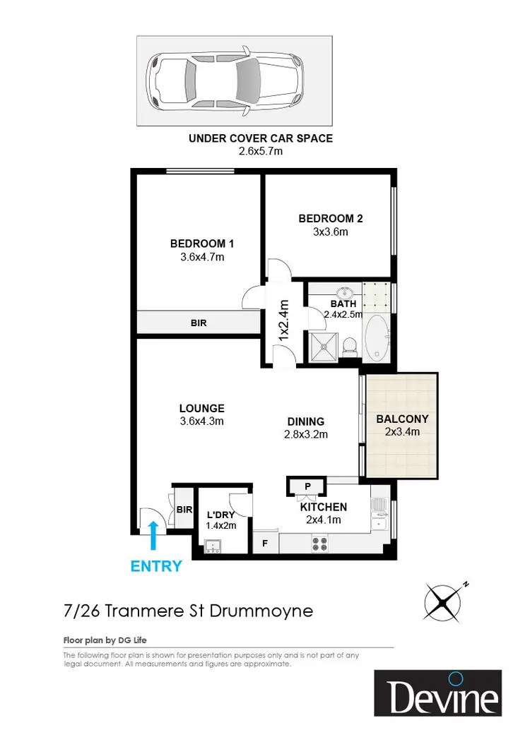 Floorplan of Homely apartment listing, 7/26 Tranmere Street, Drummoyne NSW 2047