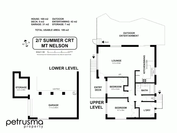 Floorplan of Homely villa listing, 2/7 Summer Court, Mount Nelson TAS 7007