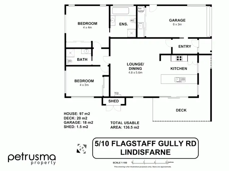 Floorplan of Homely villa listing, 5/10 Flagstaff Gully Road, Lindisfarne TAS 7015
