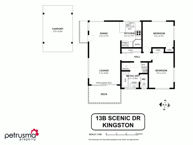Floorplan of Homely unit listing, 13 Scenic Drive, Kingston TAS 7050