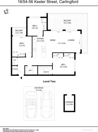 Floorplan of Homely apartment listing, 16/54-56 Keeler Street, Carlingford NSW 2118