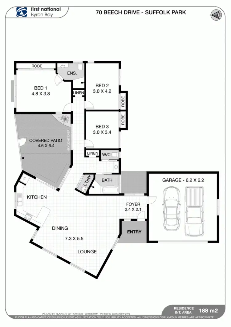 Floorplan of Homely house listing, 70 Beech Drive, Suffolk Park NSW 2481