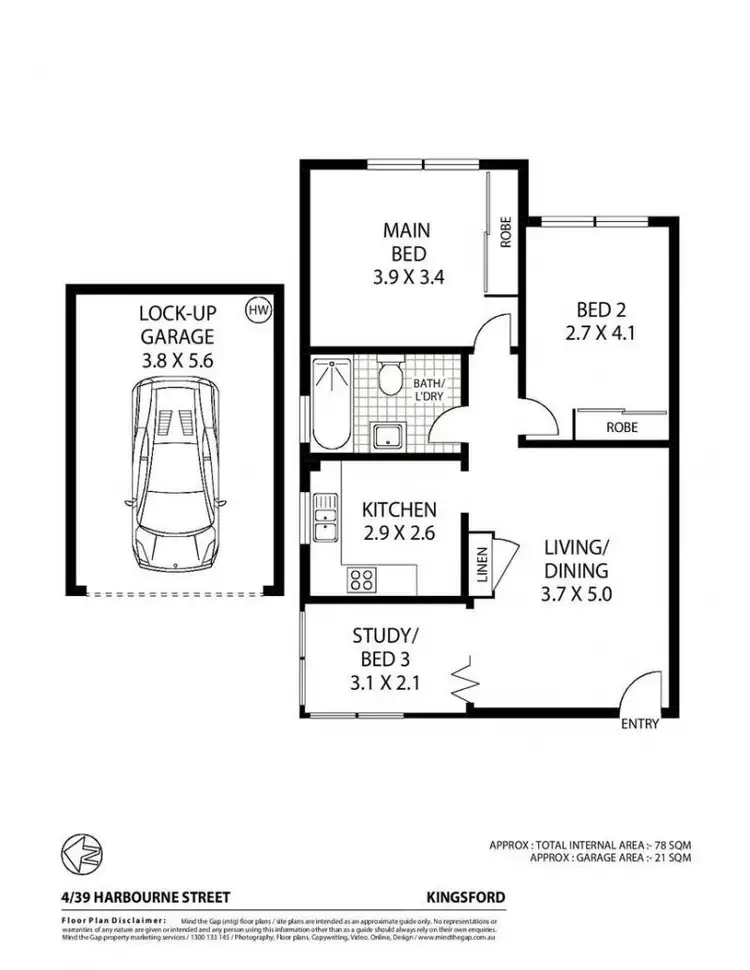 Floorplan of Homely unit listing, 4/39 Harbourne Road, Kingsford NSW 2032