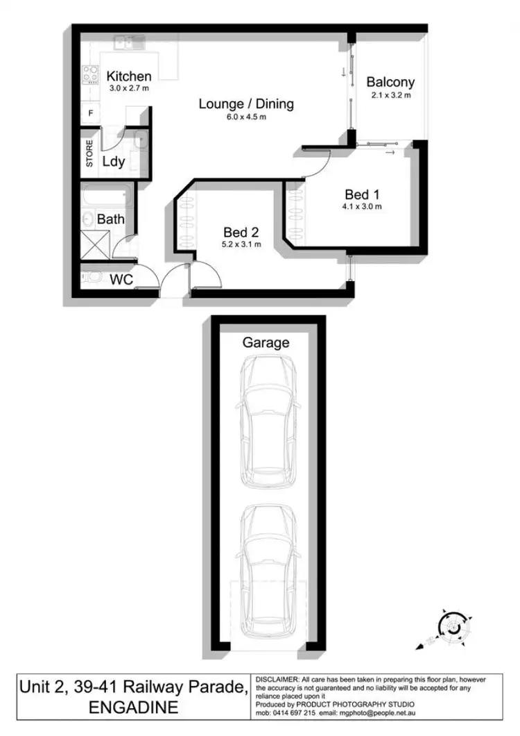 Floorplan of Homely unit listing, 2/39 Railway Pde, Engadine NSW 2233