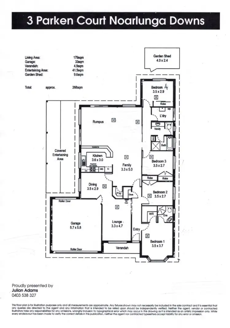 Floorplan of Homely house listing, 3 Parken Ct, Noarlunga Downs SA 5168