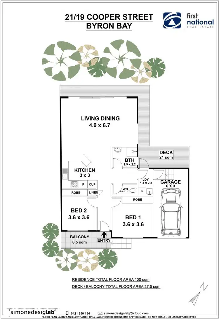Floorplan of Homely unit listing, 21/11-19 Cooper Street, Byron Bay NSW 2481
