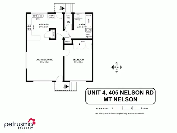 Floorplan of Homely unit listing, 4/405 Nelson Road, Mount Nelson TAS 7007