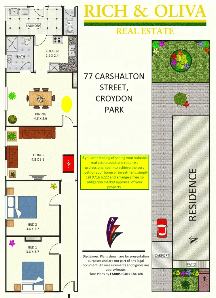 Floorplan of Homely semi-detached listing, 77 Carshalton Street, Croydon Park NSW 2133