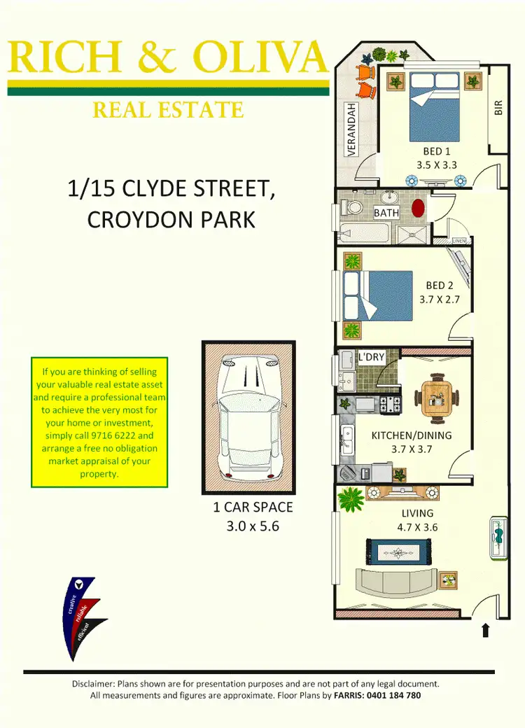 Floorplan of Homely unit listing, 1/15 Clyde Street, Croydon Park NSW 2133