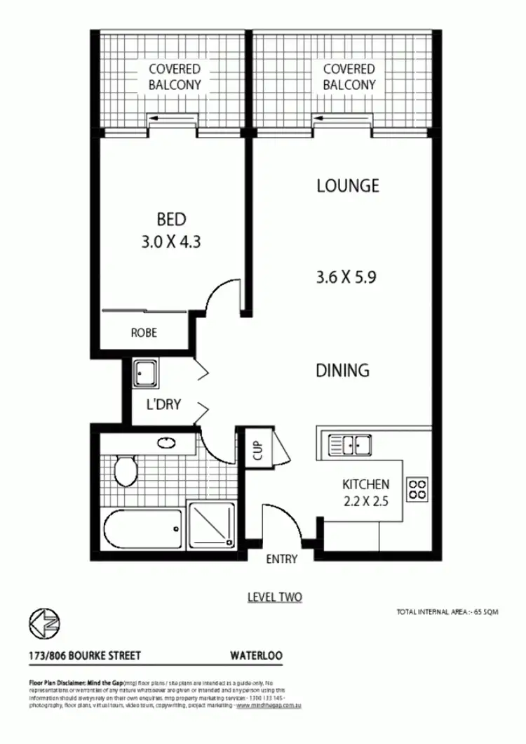 Floorplan of Homely apartment listing, 173/806 Bourke St, Waterloo NSW 2017