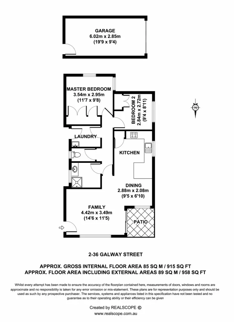 Floorplan of Homely unit listing, 2/36 Galway Street, Greenslopes QLD 4120