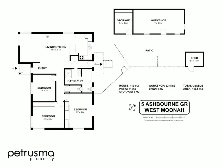 Floorplan of Homely house listing, 5 Ashbourne Grove, West Moonah TAS 7009