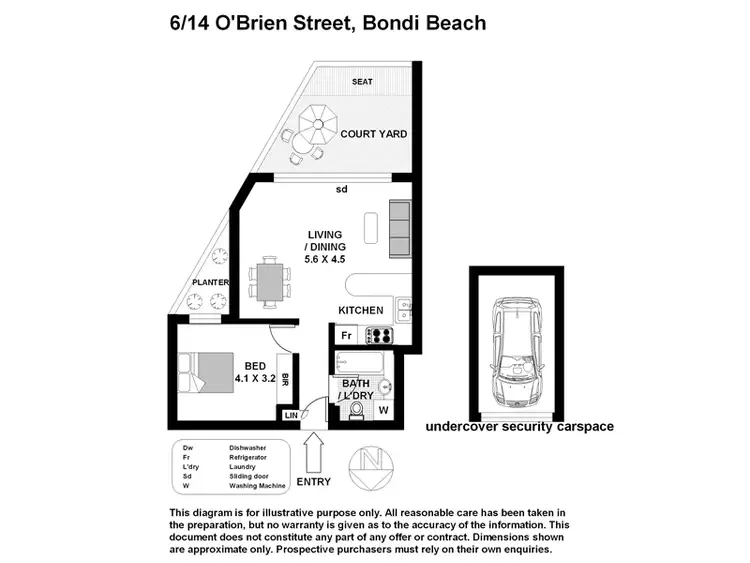 Floorplan of Homely apartment listing, 6/14-16 OBrien Street, Bondi Beach NSW 2026