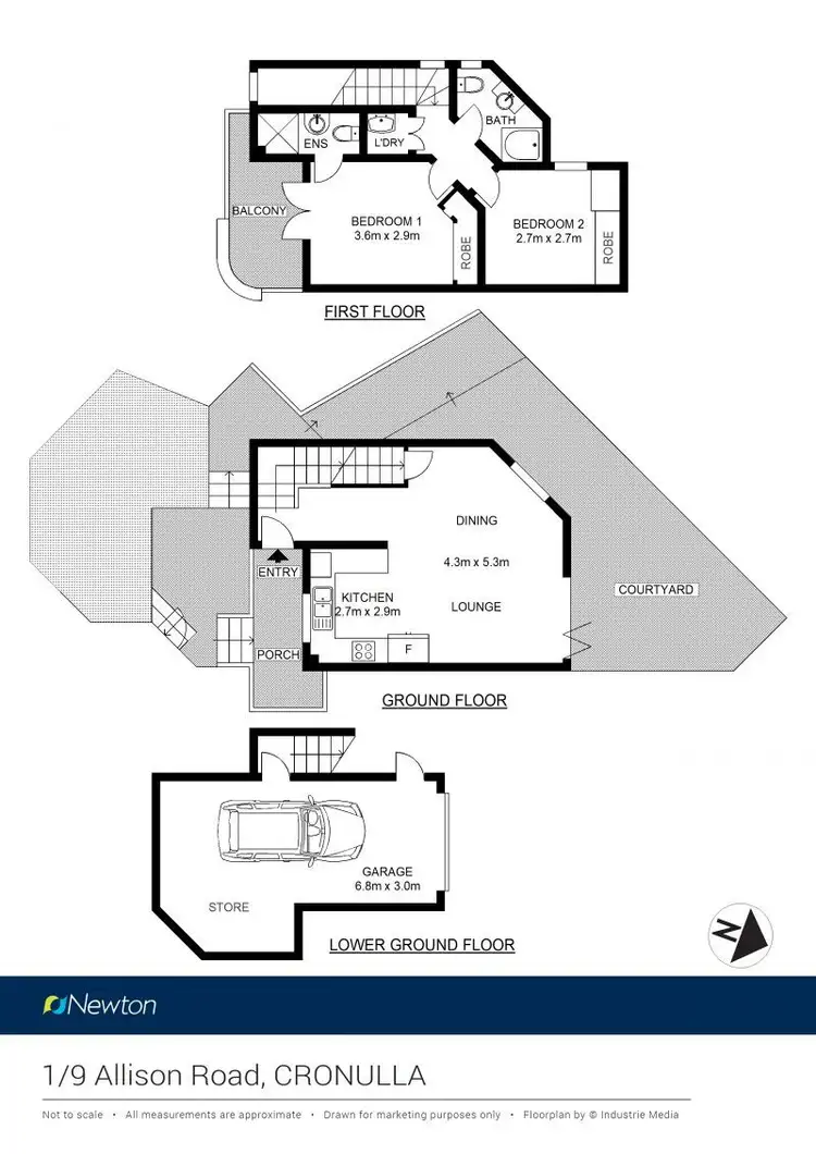 Floorplan of Homely townhouse listing, 1/9 Allison Road, Cronulla NSW 2230