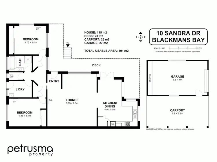 Floorplan of Homely house listing, 10 Sandra Drive, Blackmans Bay TAS 7052