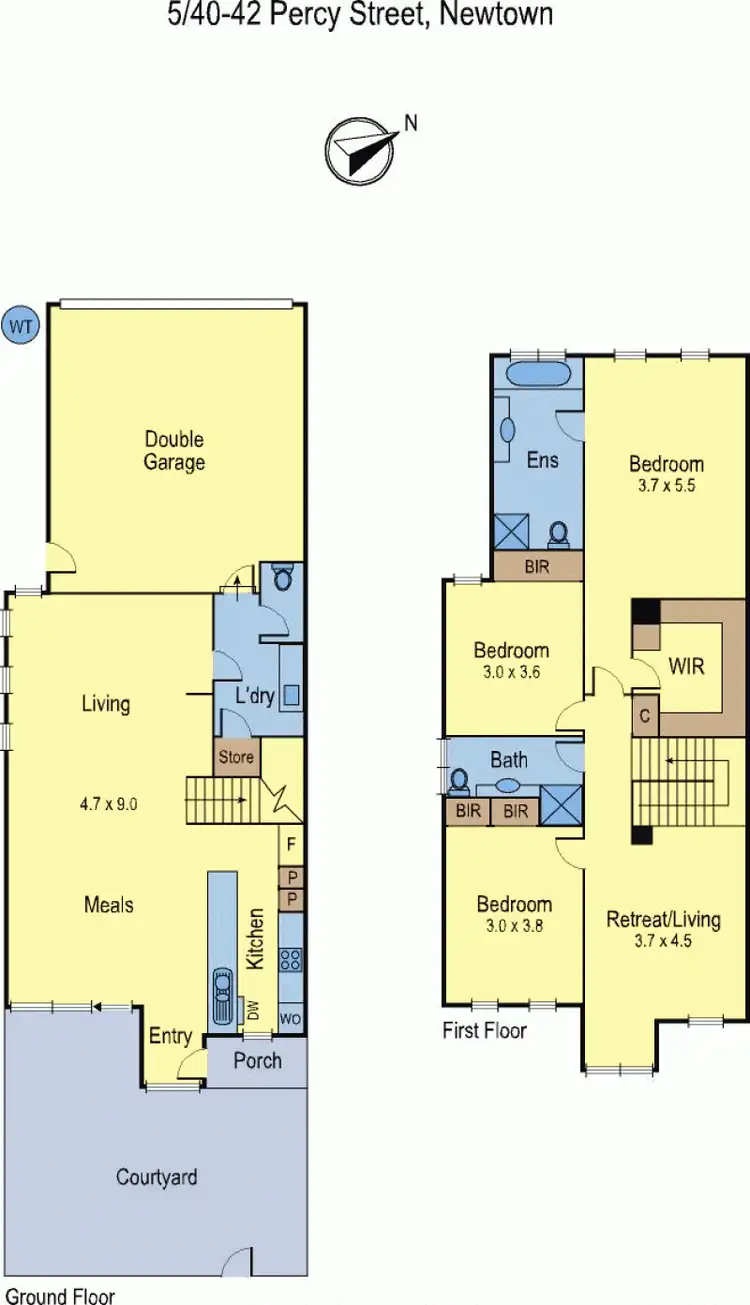 Floorplan of Homely townhouse listing, 5/40-42 Percy Street, Newtown VIC 3220