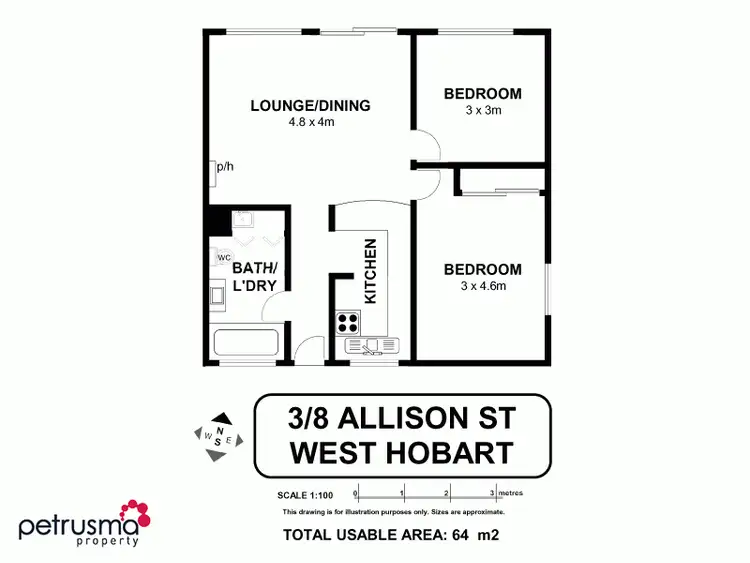 Floorplan of Homely unit listing, 3/8 Allison Street, West Hobart TAS 7000