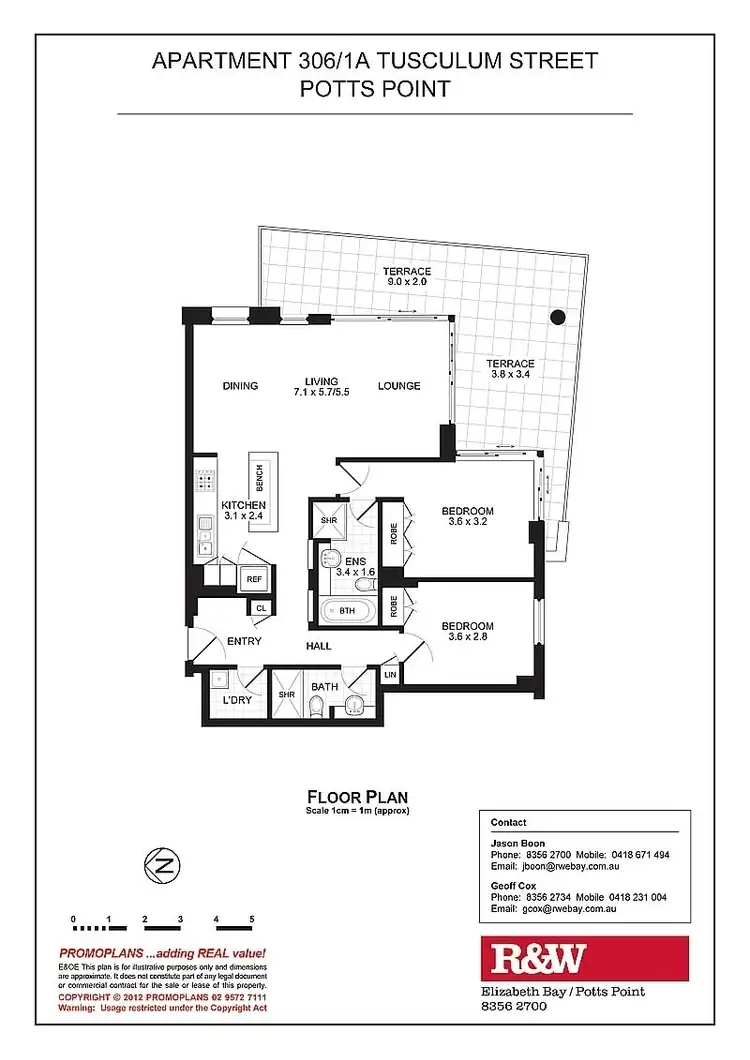 Floorplan of Homely apartment listing, 306/1A Tusculum Street, Potts Point NSW 2011