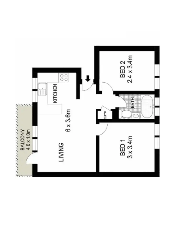 Floorplan of Homely unit listing, 4/33 Lismore Ave, Dee Why NSW 2099